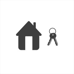 House with key icon on a white background. EPS10