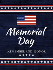 USA Memorial Day background on wood