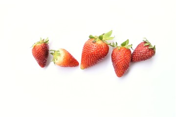 strawberries on a white background