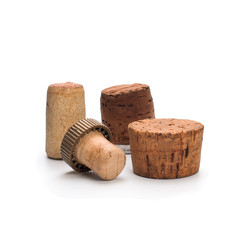 Old bottle cork on a white background