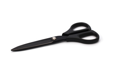Black scissors on a white background
