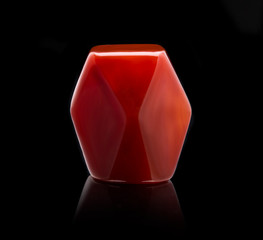 Stone carnelian on a black background