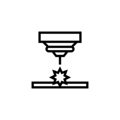 Laser machine vector icon in lineout, linear style isolated on white background
