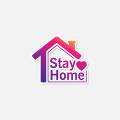 Stay home icon design isolated. Social media sign or sticker. Vector illustration