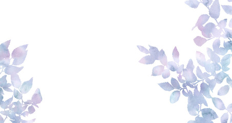 Beautiful branches isolated on a white background. Decorative image for creative design of cards, invitations, banners, websites and posters. Hand painted horizontal picture. Pastel colours.