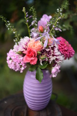 Pink flowers in a vase
