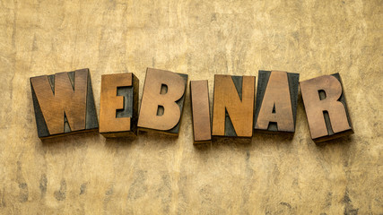 Fototapeta premium webinar word in vintage wood type
