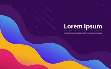 Modern colorful flow poster. Wave Liquid shape in color background.