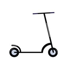 Electric scooter isolated on a white background. Vector illustration in flat style. Flat vector illustration urban transport solution based on environmentally friendly technologies