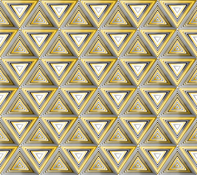 Vector geometric seamless pattern with triangles. modern stylish background. gold color