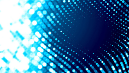 Dot white blue wave light screen gradient texture background. Abstract  technology big data digital background. 3d rendering.