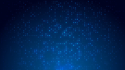 Dot  white blue pattern screen led light gradient texture background. Abstract technology big data digital background. 3d rendering.