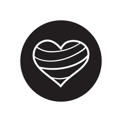 heart with cute lines design, line block style