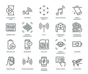 Smartphone Specification Icons. - 344327770