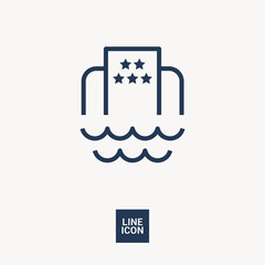 Hotel isolated minimal single flat icon. Beach line vector icon for websites and mobile minimalistic flat design.