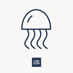 jellyfish linear vector icon for websites and mobile minimalistic flat design.
