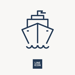 ship isolated minimal icon. liner graph line vector icon for websites and mobile minimalistic flat design.
