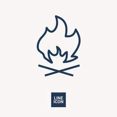 flame isolated minimal icon. fire graph line vector icon for websites and mobile minimalistic flat design.