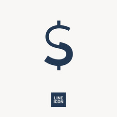 dollar sign isolated minimal icon. financial graph line vector icon for websites and mobile minimalistic flat design. 
