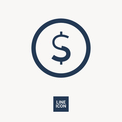 dollar sign isolated minimal icon. financial graph line vector icon for websites and mobile minimalistic flat design. 