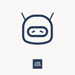 technology isolated minimal icon. sad robot graph line vector icon for websites and mobile minimalistic flat design. 