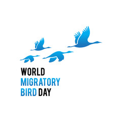 World migartory bird day. Logo icon vector.