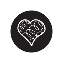 heart full of spirals decorations, line block style