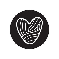 heart full of lines icon, line block style