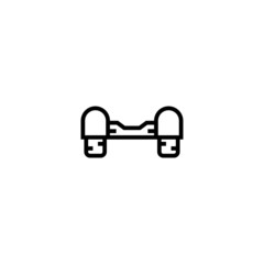 Hoverboard vector icon in linear, outline icon isolated on white background
