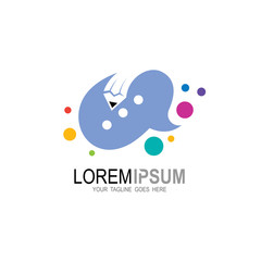 Pencil chat icon logo design, Chatting or educational app logo concept, technology icons