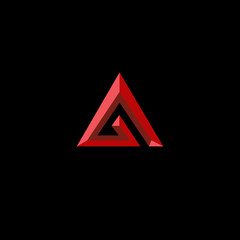Vector monogram letter AG 3d concept template logo