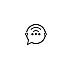 Vector chat messenger concept logo design template illustration eps 10