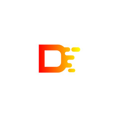 Vector letter D with dots connected technology style concept logo