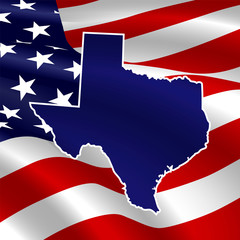 United States, Texas. Dark blue silhouette