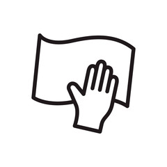 Cleaning with napkin icon. Outline style design. Vector graphic illustration. Suitable for website design, logo, app, template, and ui. Editable vector stroke.