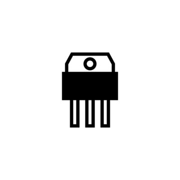 recommend clip art: Transistor icon vector in black solid flat design icon isolated on white background