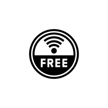 Free wifi vector icon in black solid flat design icon isolated on white background