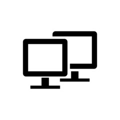 Computers vector icon in black solid flat design icon isolated on white background