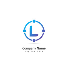 initial letter L logo with circle and dot element. design vector illustration people logo. logo for company. icon