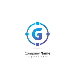 initial letter G logo with circle and dot element. design vector illustration people logo. logo for company. icon