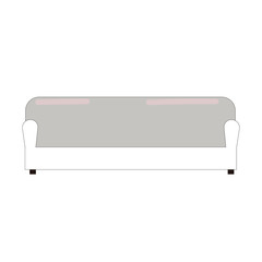 Modern model of Sofa, couch or settee isolated on white background. flat style cartoon illustration. Comfortable lounge concept for interior design .