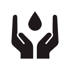 Save water icon. A drop icon. Flat style design. Vector graphic illustration. Suitable for website design, logo, app, template, and ui. EPS 10.