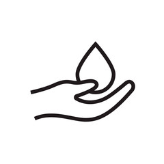 Save water icon. A drop icon. Outline style design. Vector graphic illustration. Suitable for website design, logo, app, template, and ui. Editable vector stroke. EPS 10.