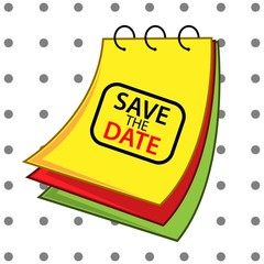 Save the date with calendar.  Calendar icon.Vector Illustration on white background.