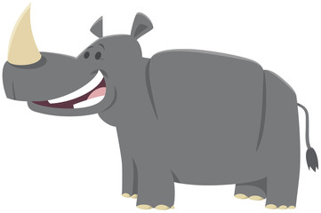 funny cartoon rhinoceros wild animal character