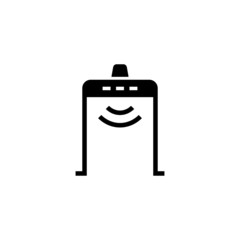 Metal detector icon in black solid flat design icon isolated on white background