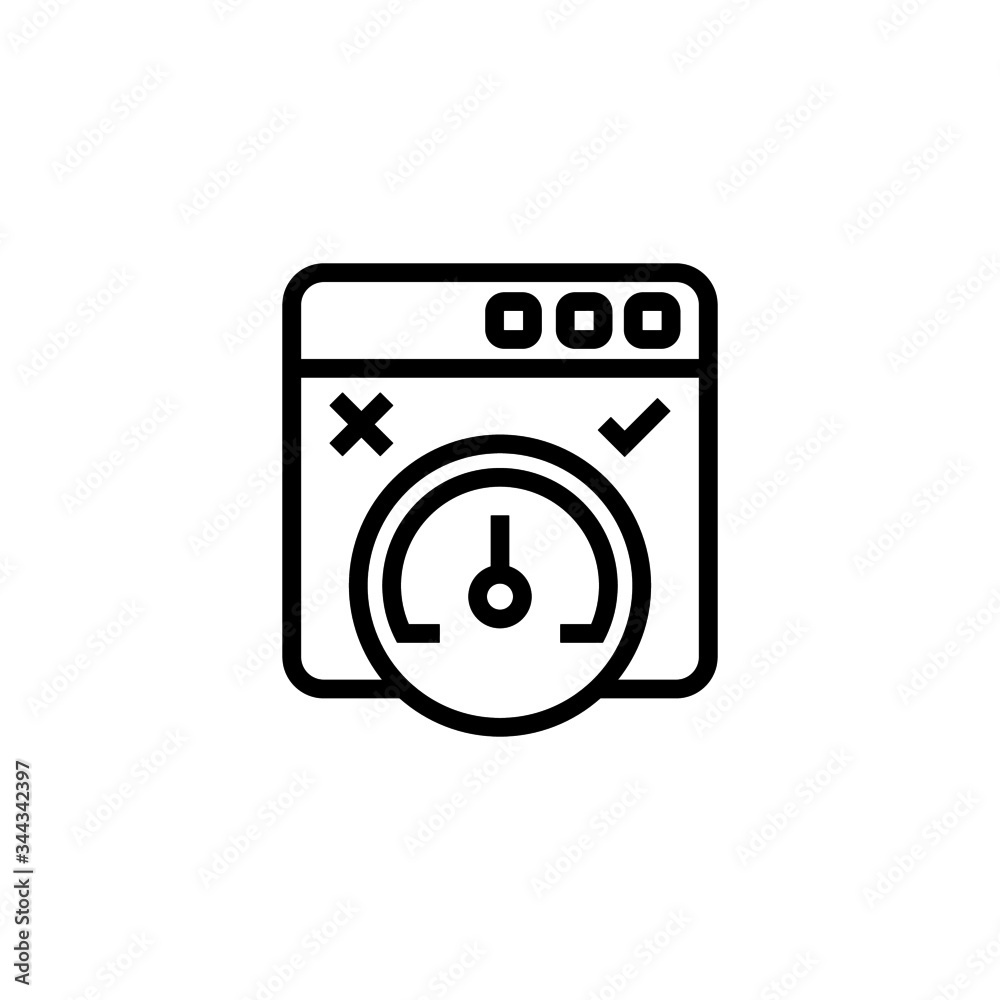 Wall mural Bandwidth icon vector in linear, outline icon isolated on white background