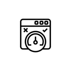 Bandwidth icon vector in linear, outline icon isolated on white background