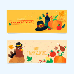 banners  of   thanksgiving  food animated