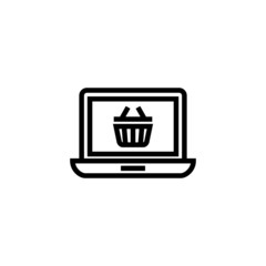 Buying icon vector in linear, outline icon isolated on white background